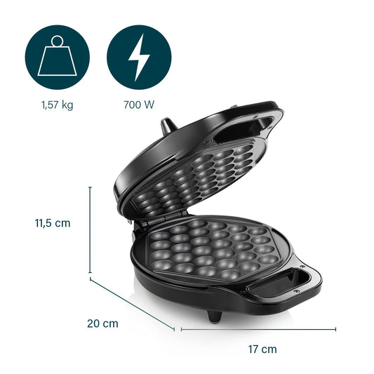 Princess Bubble-Waffeleisen – Sechseckiges Waffeleisen mit Bubble-Struktur, Antihaftplatten, ideal für süße und herzhafte Snacks